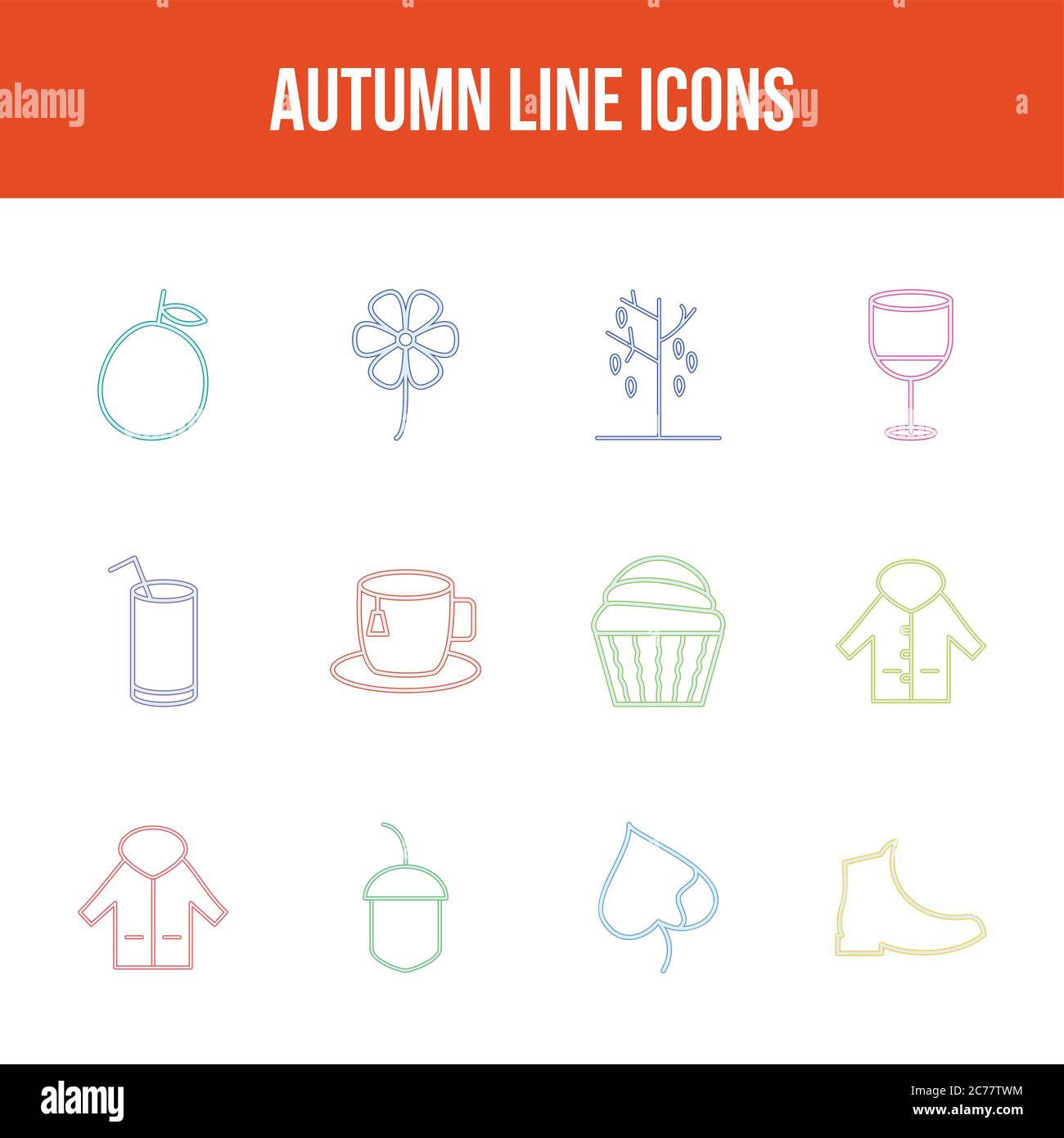 Unique autumn vector line icon set Stock Vector Image & Art - Alamy