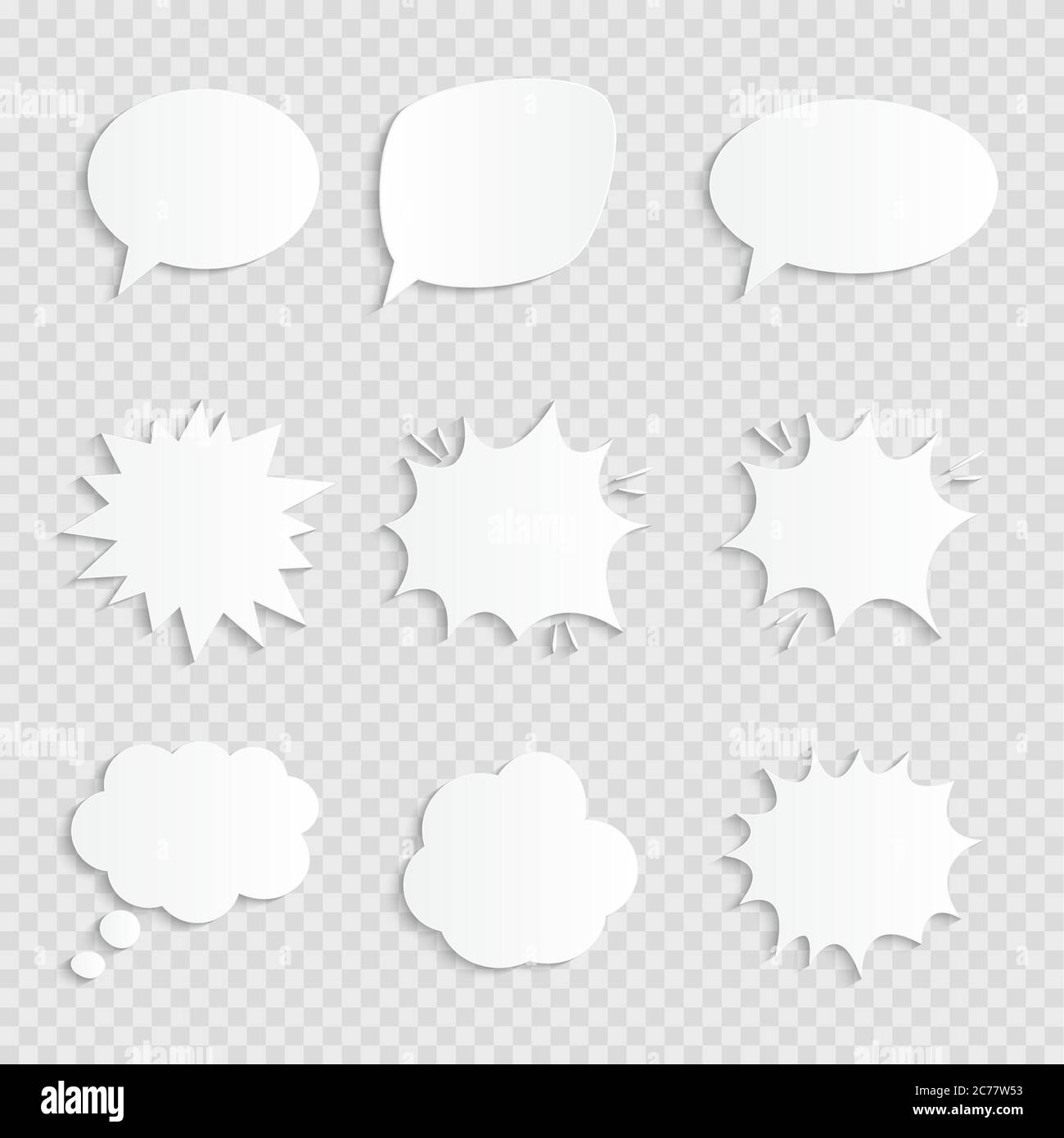 Empty comic speech bubbles set with shadows. Vector Illustration Stock ...