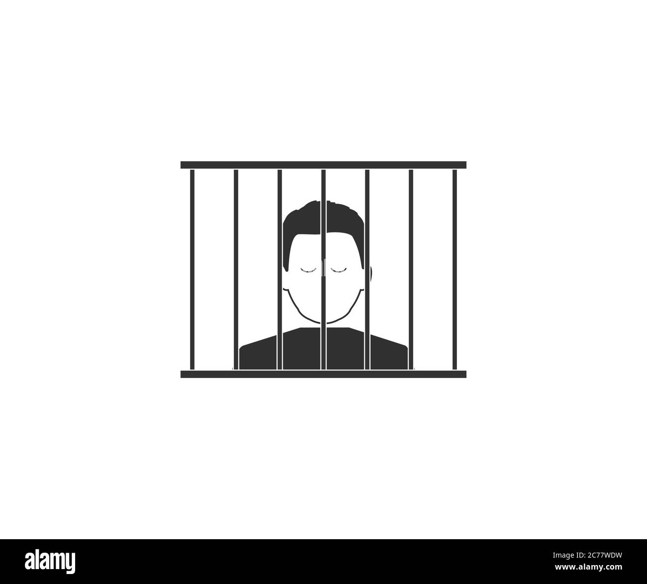 Jail, prison icon. Vector illustration, flat design. Stock Vector