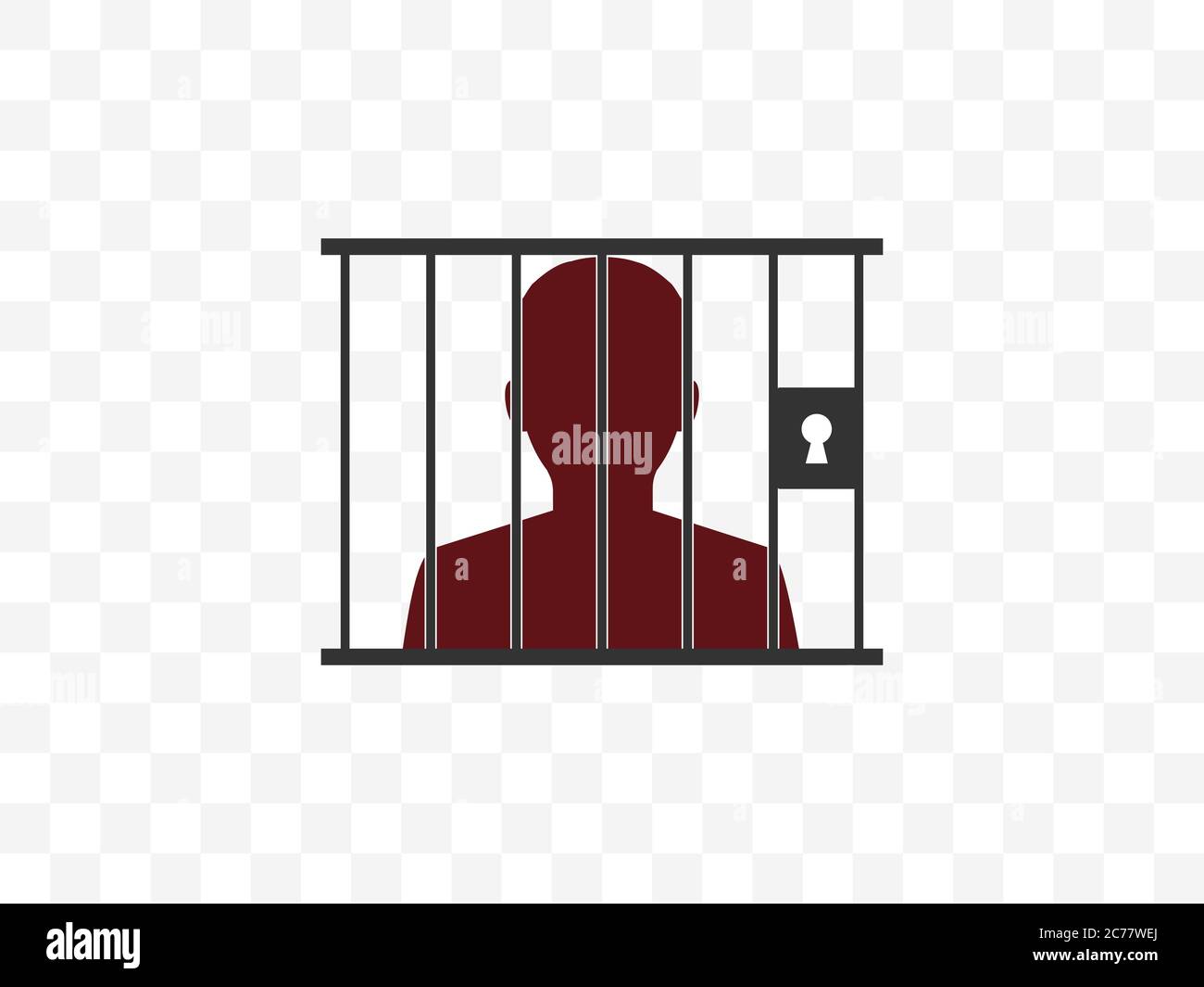 Jail, prison icon. Vector illustration, flat design. Stock Vector