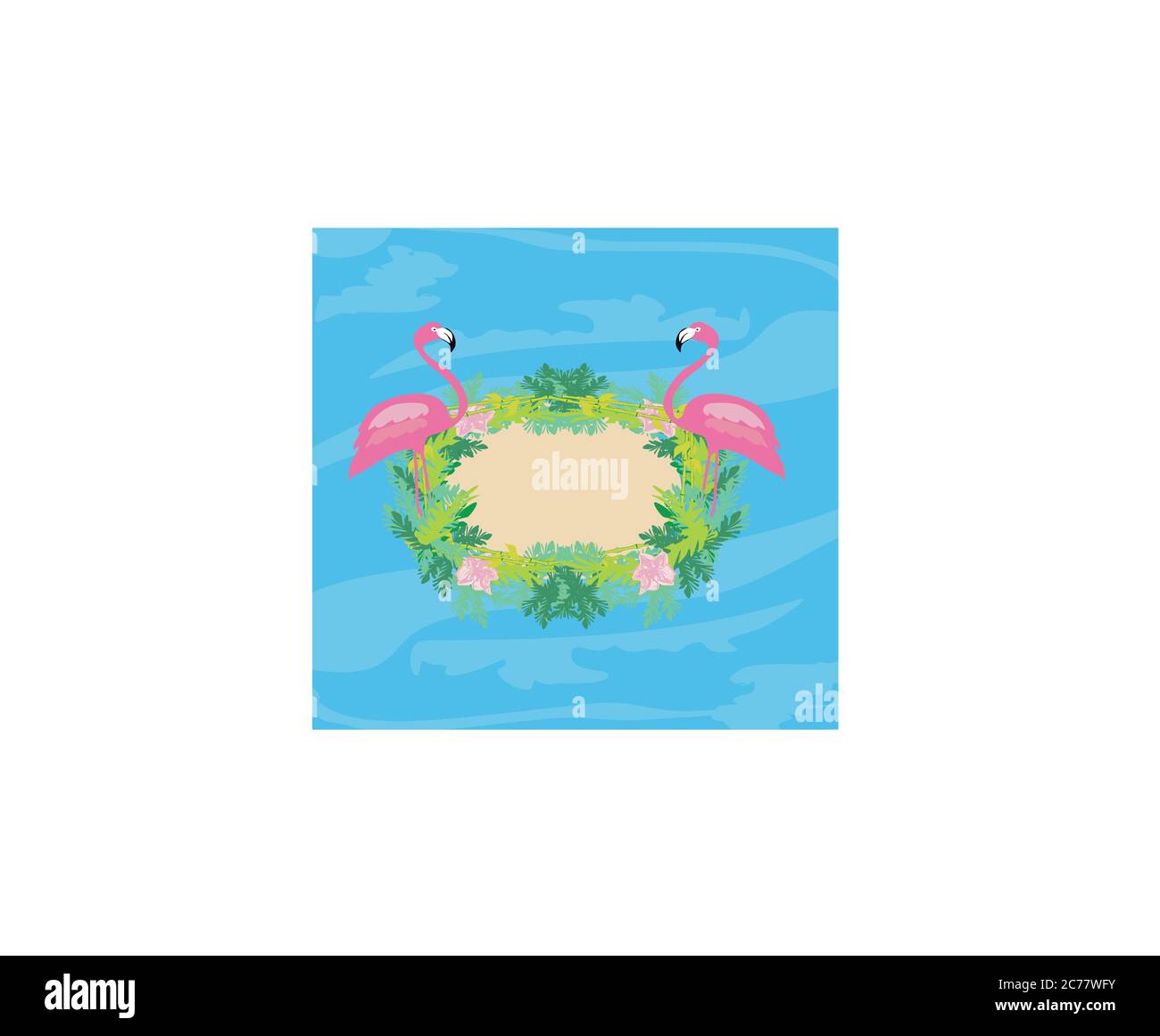 Pink flamingos at sunset Stock Vector Images - Alamy