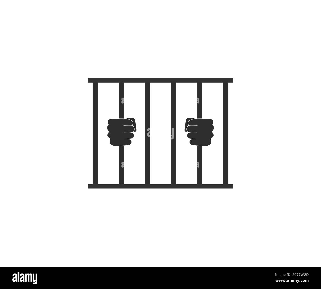 Jail, prison icon. Vector illustration, flat design. Stock Vector