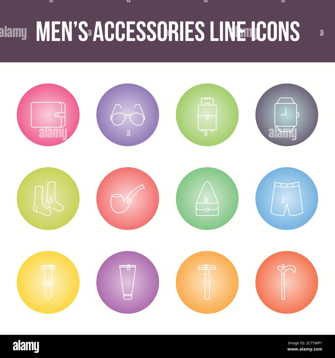 Unique men's accessories vector line icon set Stock Vector Image & Art ...