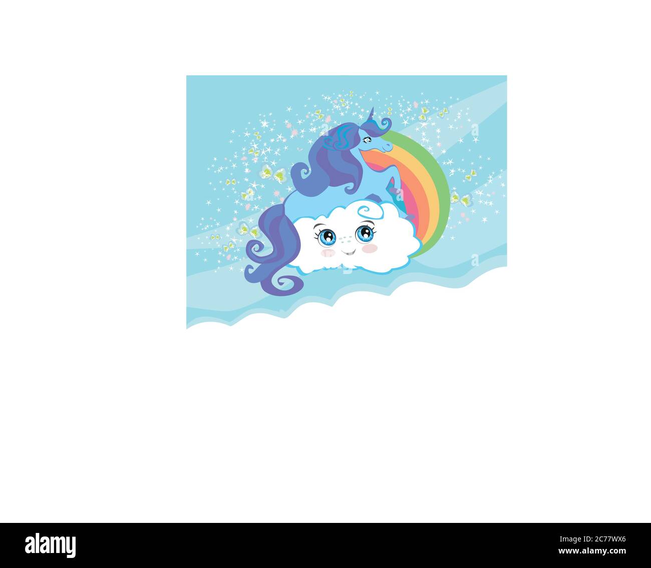 Card with a cute unicorn rainbow Stock Vector Image & Art - Alamy