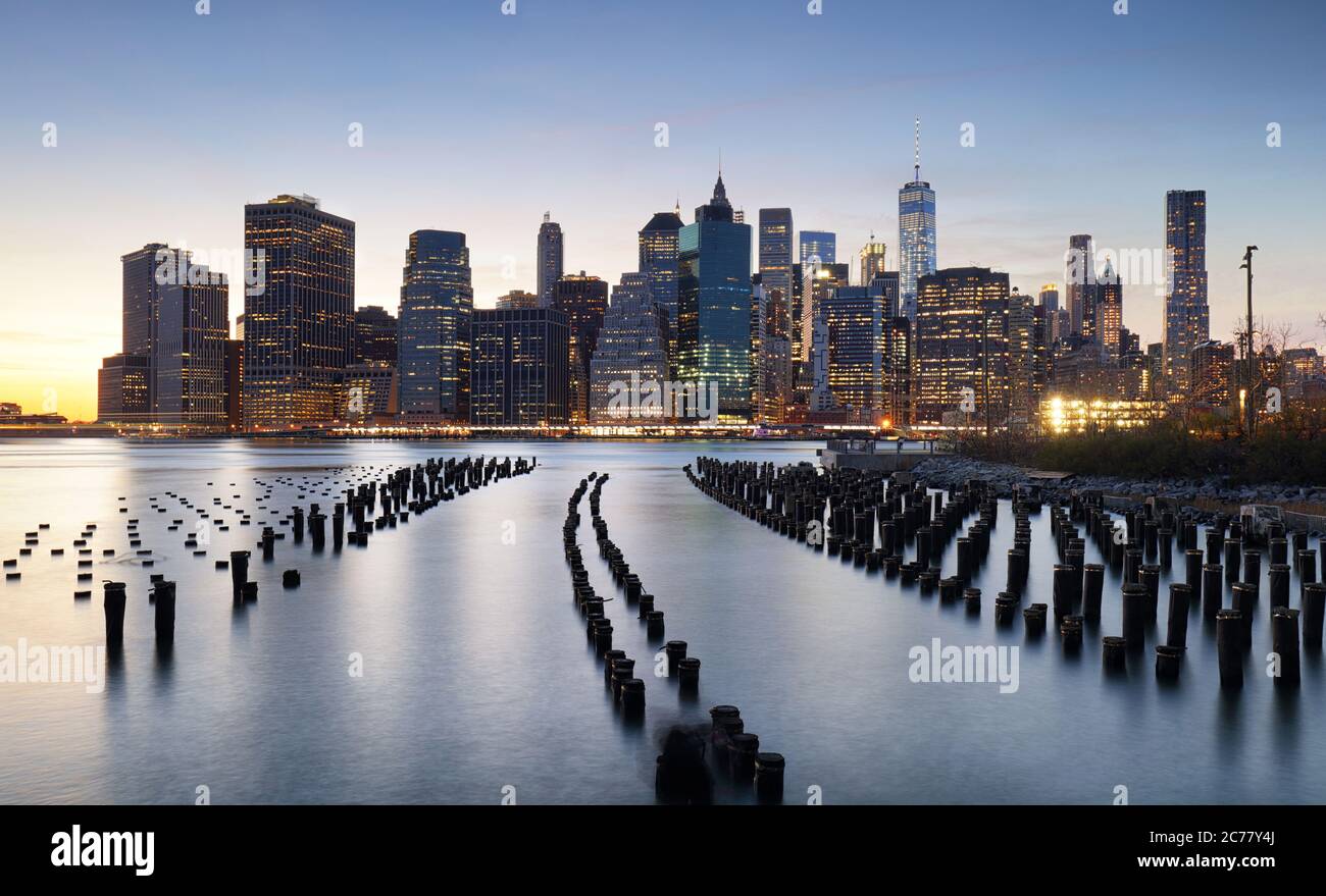Sunset over Downtown Manhattan, New York Stock Photo - Alamy