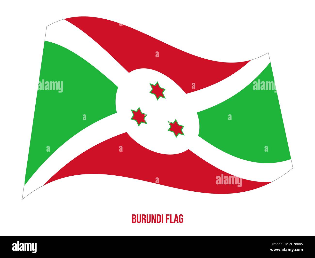 Burundi Flag Waving Vector Illustration On White Background Burundi