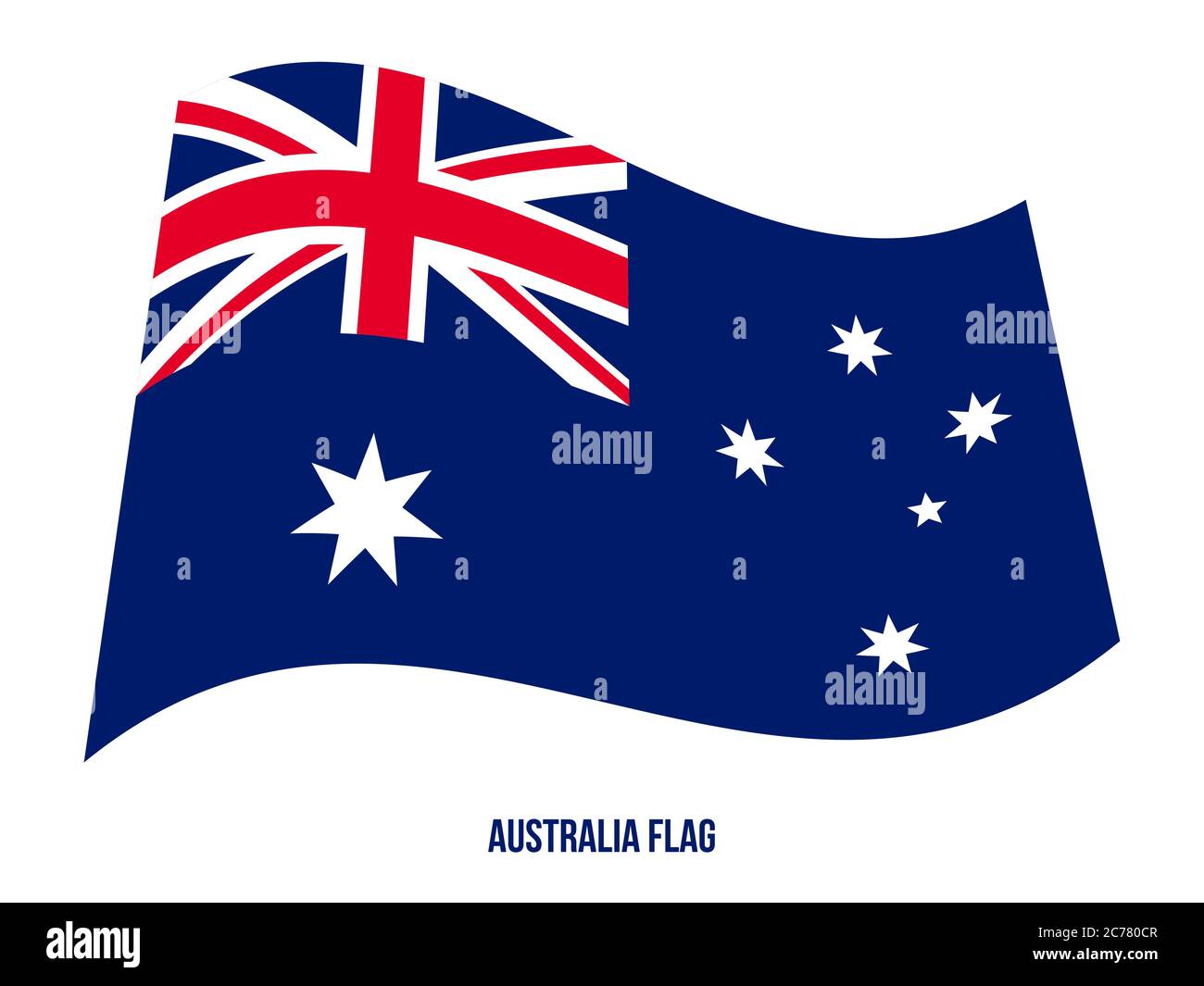 Australia Flag Waving Vector Illustration on White Background