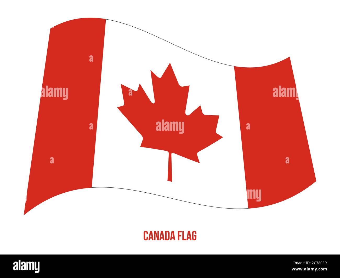 Canada Flag Waving Vector Illustration on White Background. Canada ...