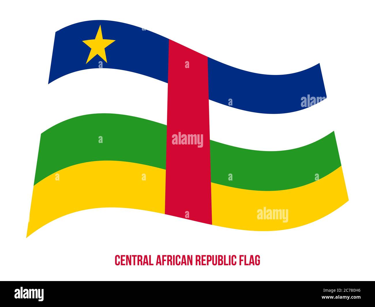 Central African Republic Flag Waving Vector Illustration on White ...