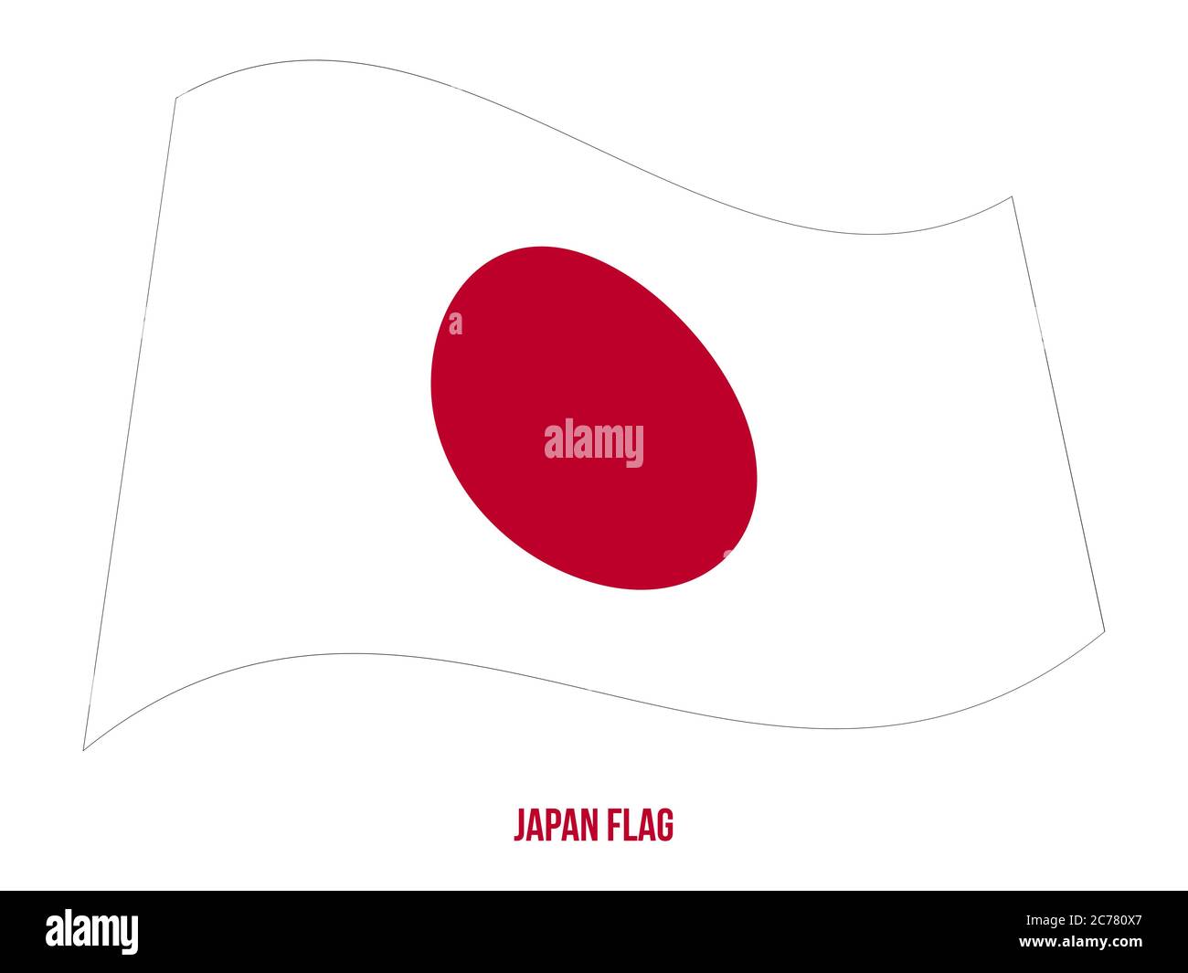 Japan Flag Waving Vector Illustration on White Background. Japan