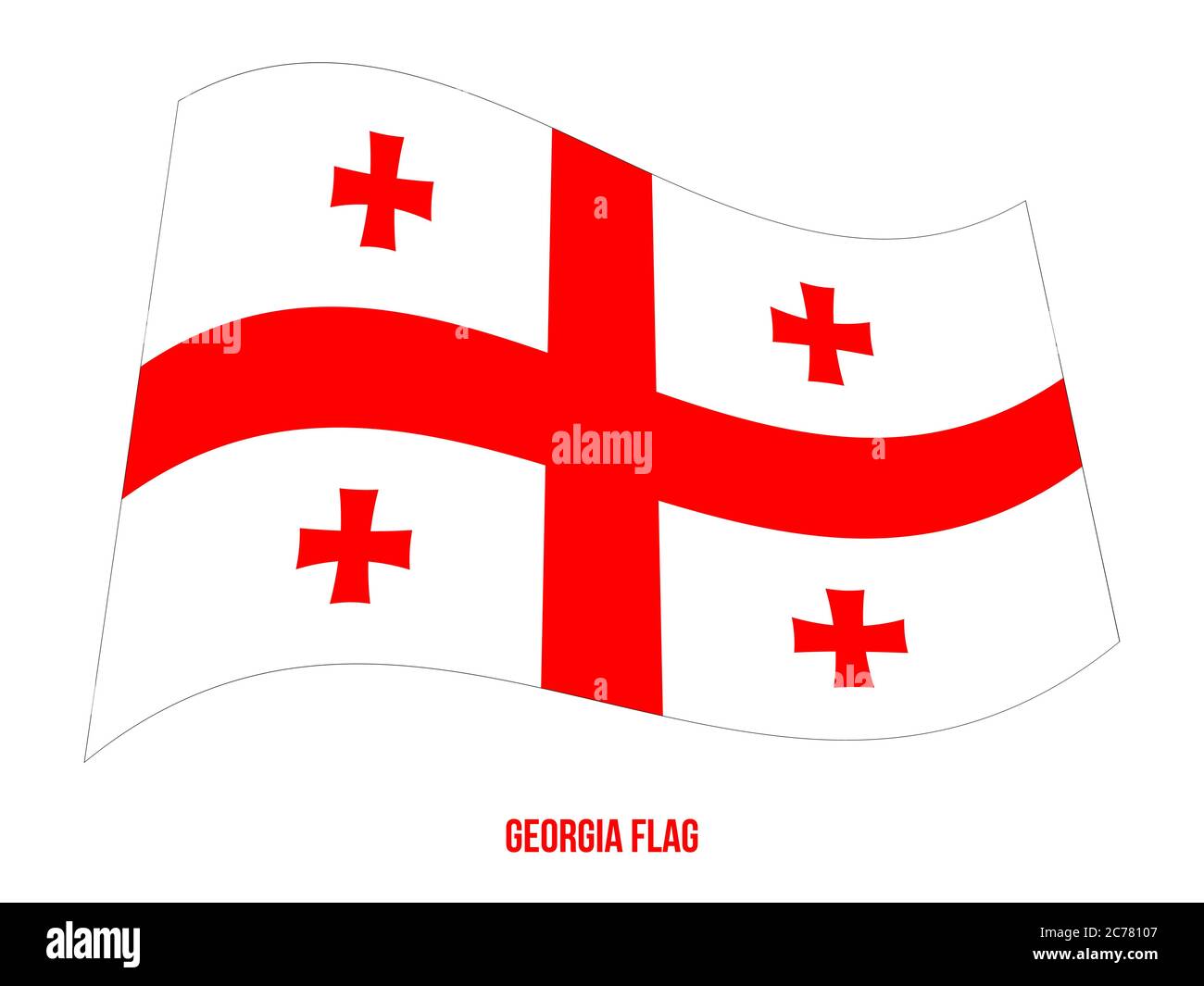 Flag Waving Vector Illustration on White Background.