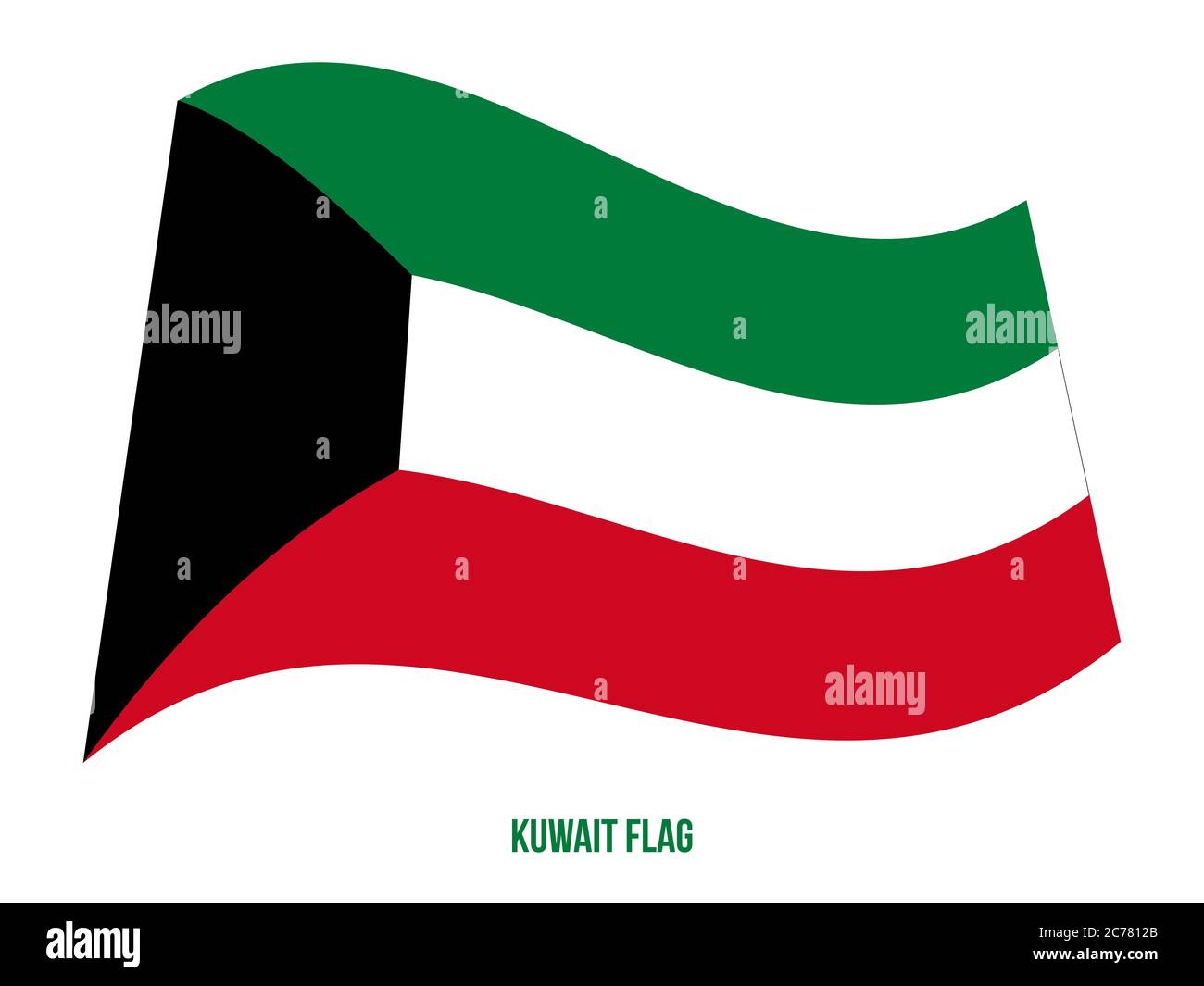Kuwait Flag Waving Vector Illustration on White Background. Kuwait ...