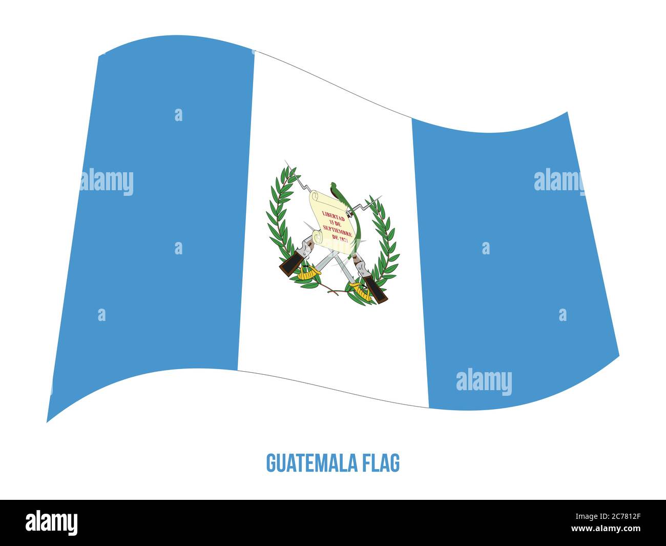 Guatemala Flag Waving Vector Illustration on White Background