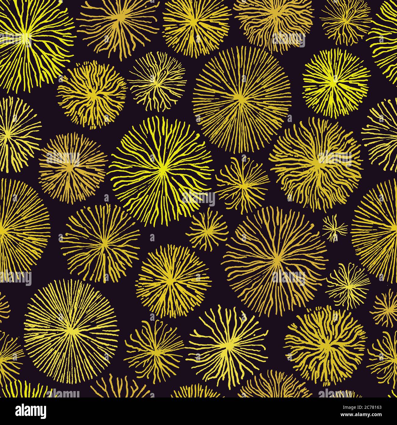 Seamless pattern with abstract floral structures and elements. Vector illustration Stock Vector