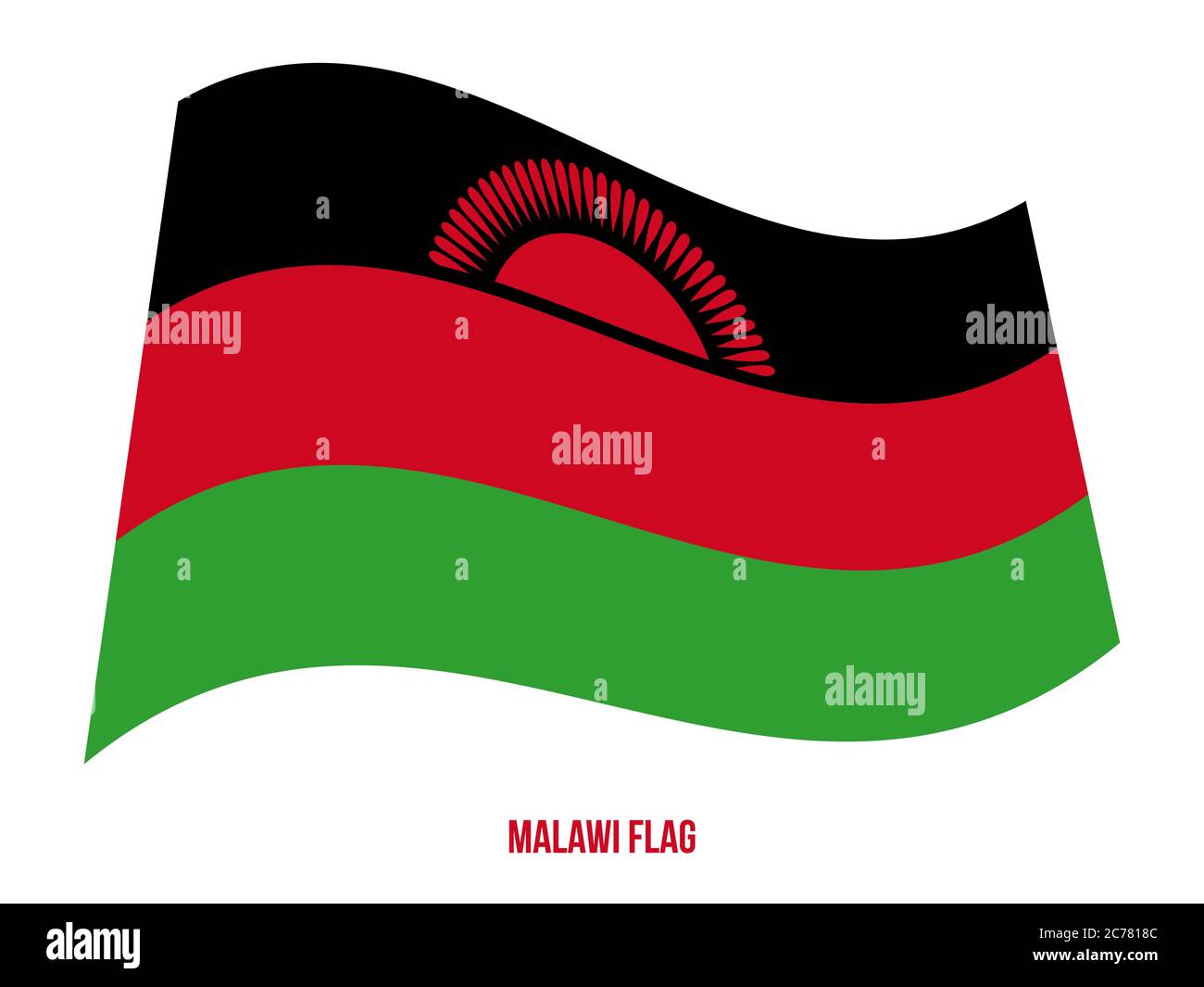 Malawi Flag Waving Vector Illustration on White Background. Malawi ...