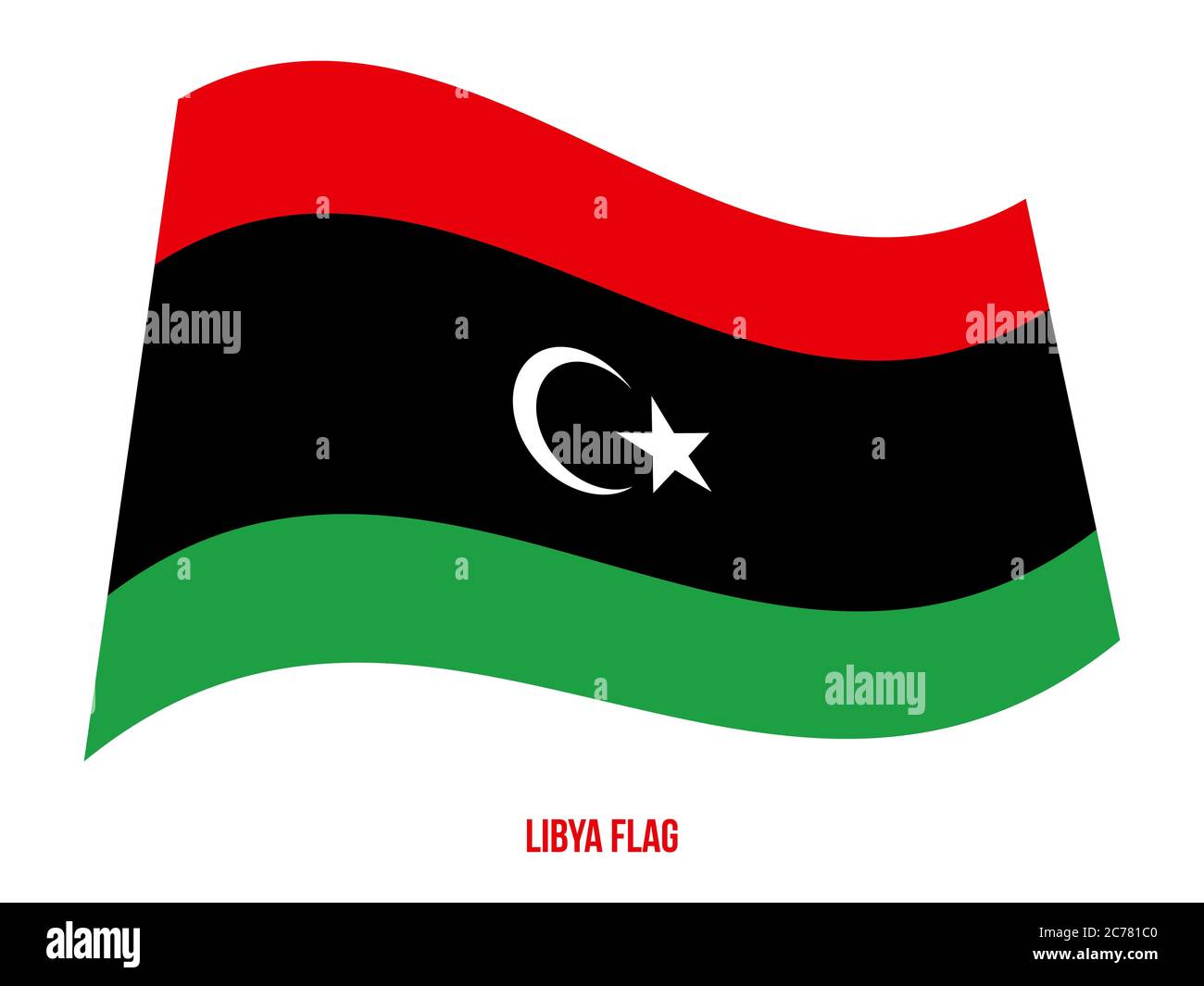 Libya Flag Waving Vector Illustration on White Background. Libya ...