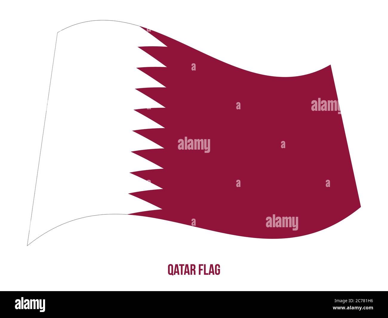 Qatar Flag Waving Vector Illustration on White Background. Qatar