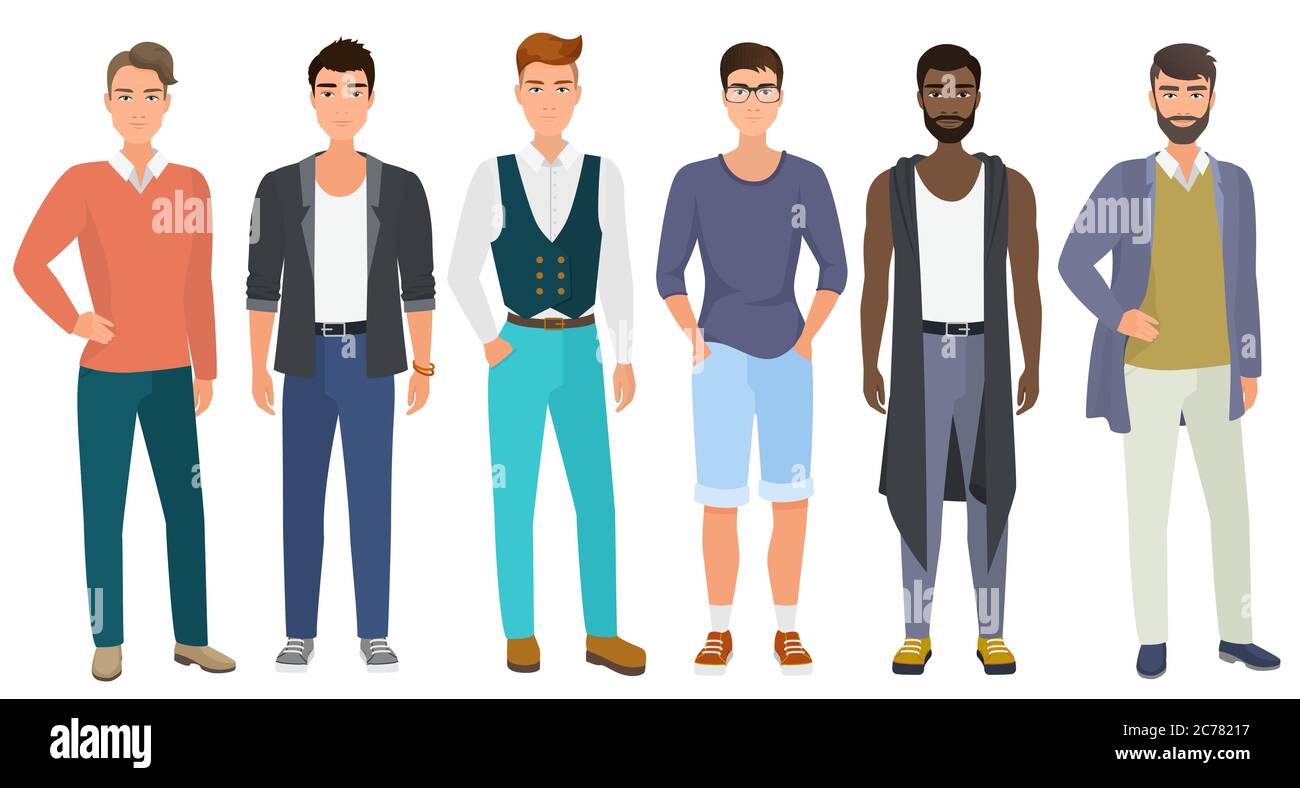 Cartoon men in casual clothes hi-res stock photography and images - Alamy