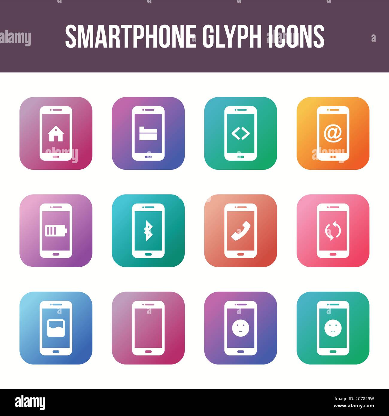 Unique smartphone vector line icon set Stock Vector Image & Art - Alamy