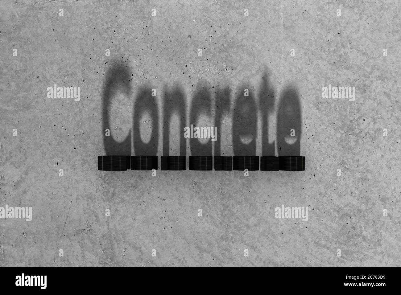 Words on a Concrete texture background. Concrete words blocks and