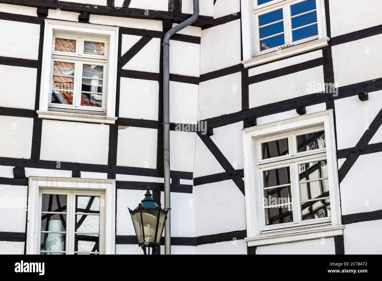 Historic centre with half-timbered houses, Hattingen, Ruhr Area, North Rhine-Westphalia, Germany, Europe Stock Photo