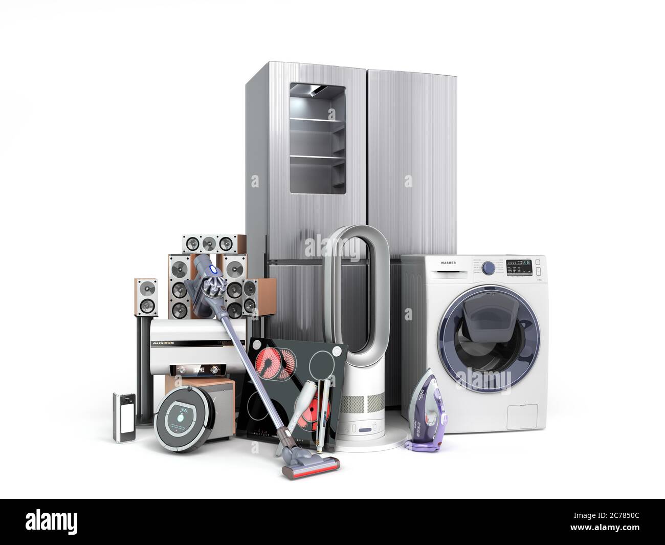 Modern home appliances E commerce or online shopping concept for