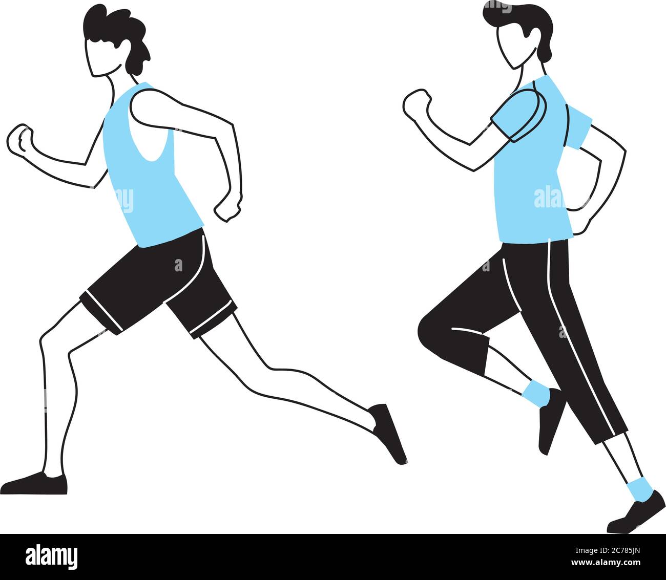 men in sportswear for running vector illustration design Stock Vector