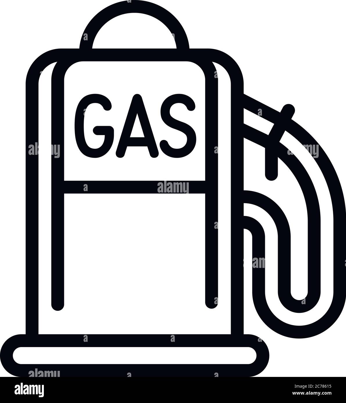 Gas fill station icon. Outline gas fill station vector icon for web design isolated on white background Stock Vector