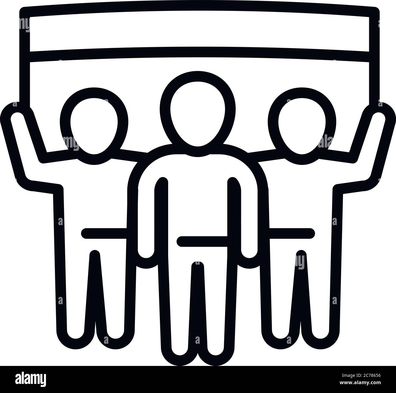 Teamwork banner icon. Outline teamwork banner vector icon for web ...