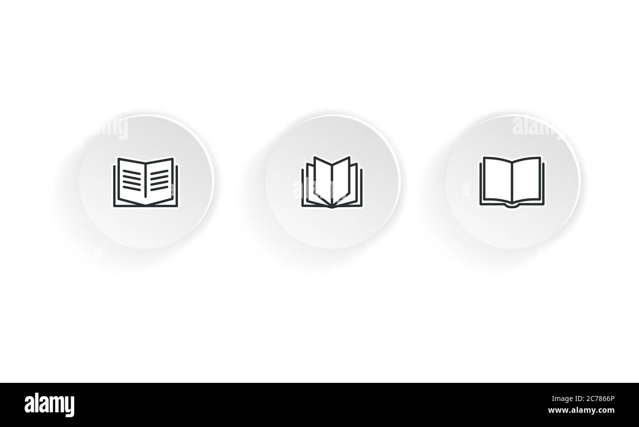 Open books icon set. Vector on isolated white background. EPS 10 Stock Vector