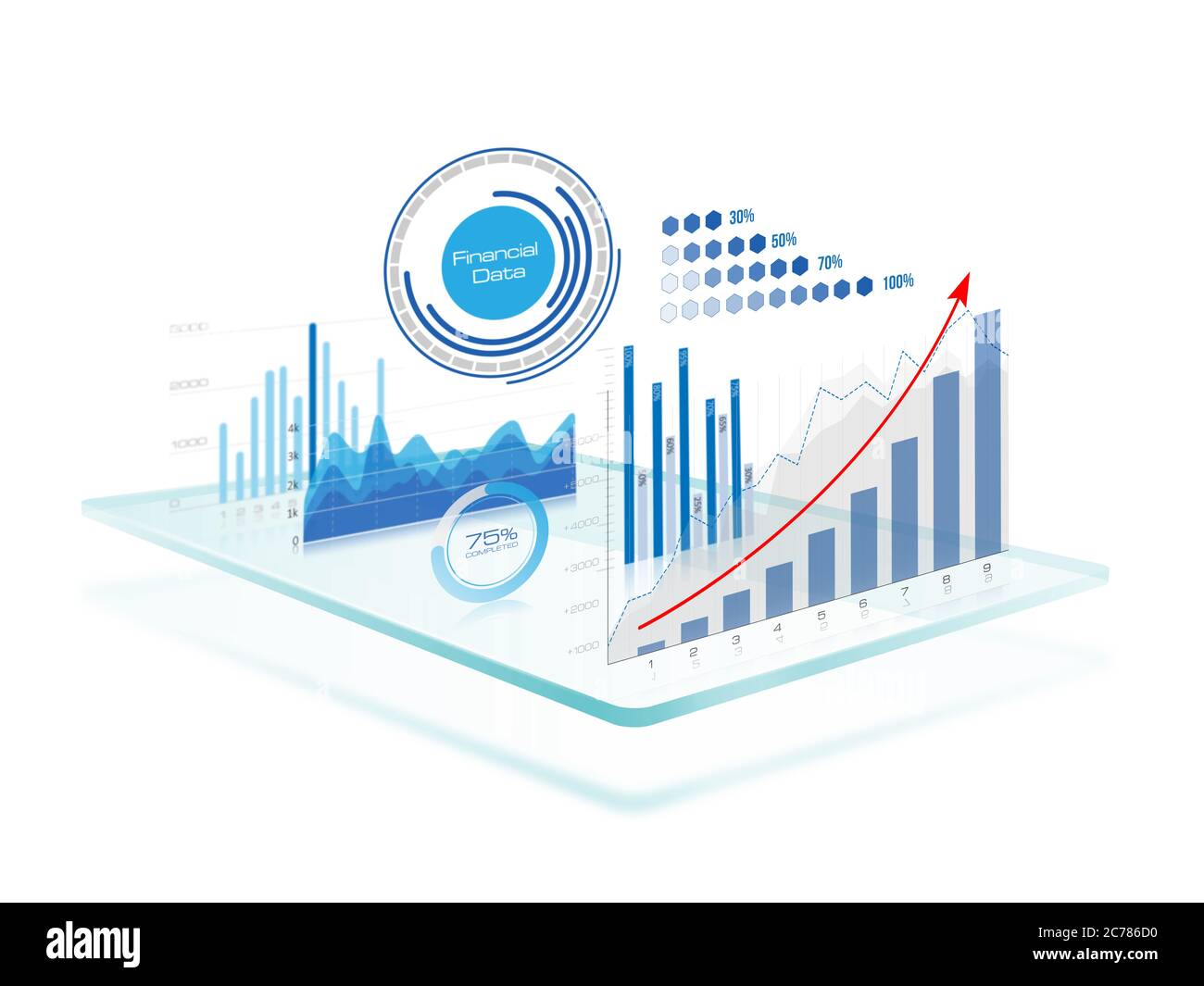 3D graphs digital interface Stock Photo - Alamy