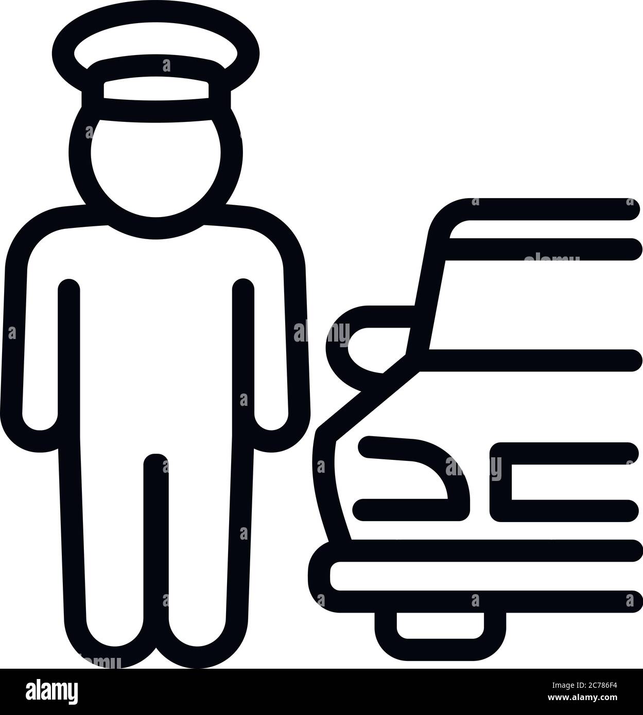 Car valet icon. Outline car valet vector icon for web design isolated
