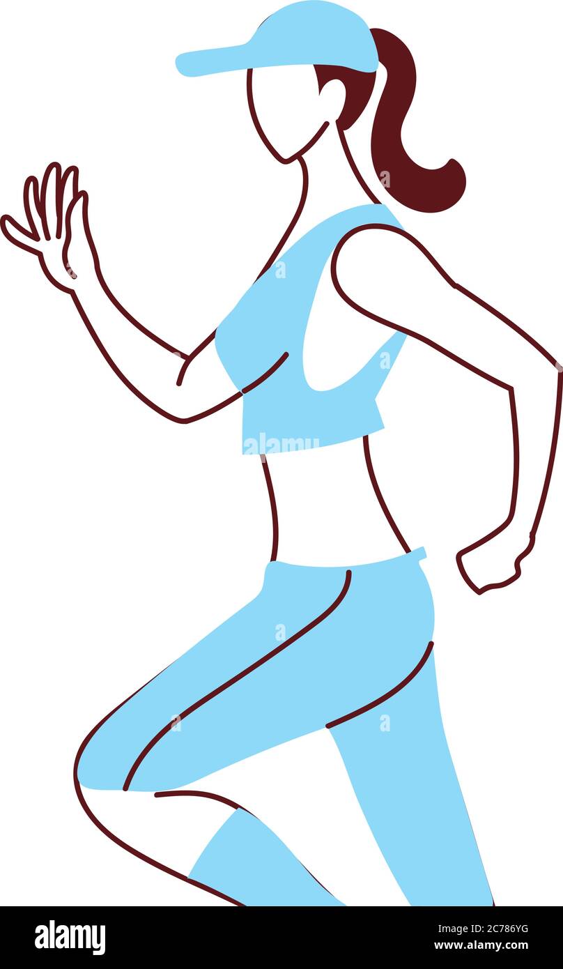 woman wearing sportswear for running vector illustration design Stock ...