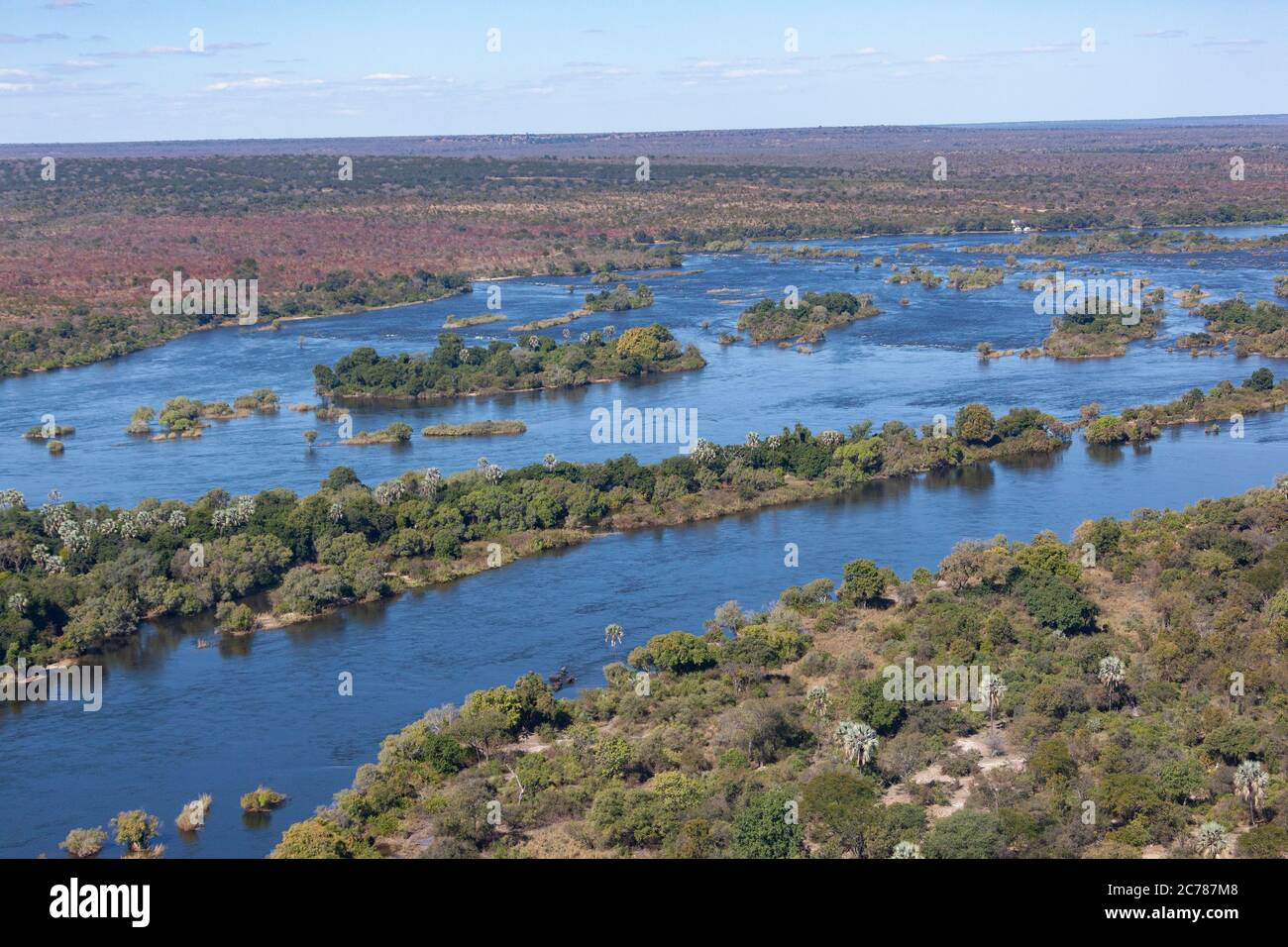 Aerial view of the Zambezi River in Zimbabwe Stock Photo - Alamy