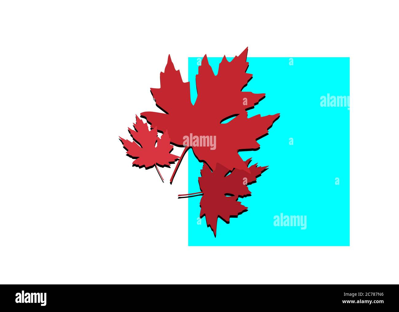 autumn set maple red leafs vector isolated on white background. Logo ...