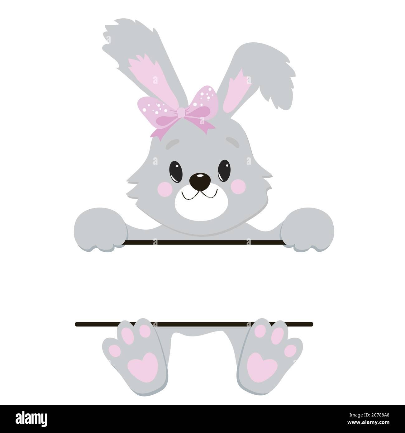 Cute Little Easter Bunny Vector Illustration Stock Vector Image & Art ...