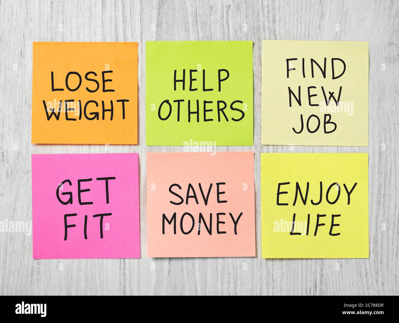 Resolution adhesive notes Stock Photo - Alamy