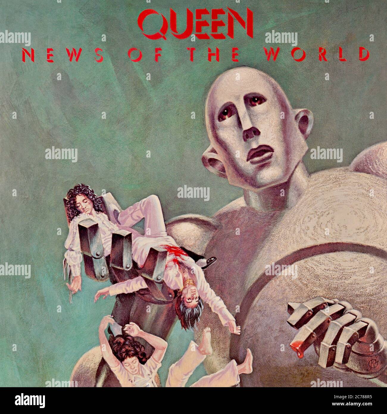 Queen - original vinyl album cover - News Of The World - 1977 Stock Photo