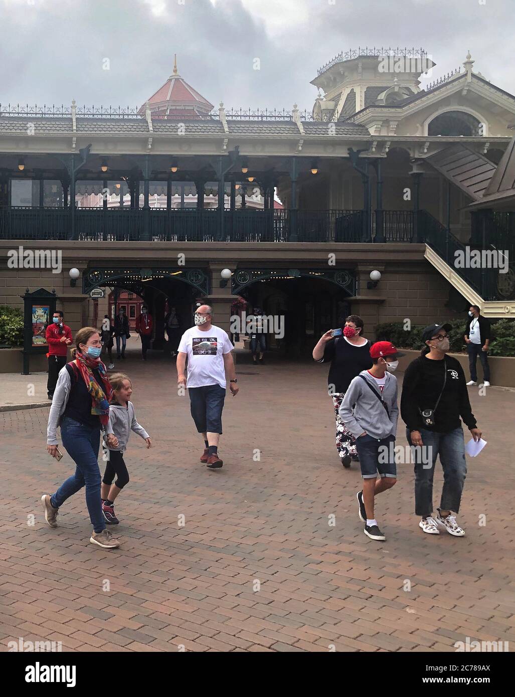 Guests begin to enter as Disneyland Paris reopens after closing for the coronavirus pandemic