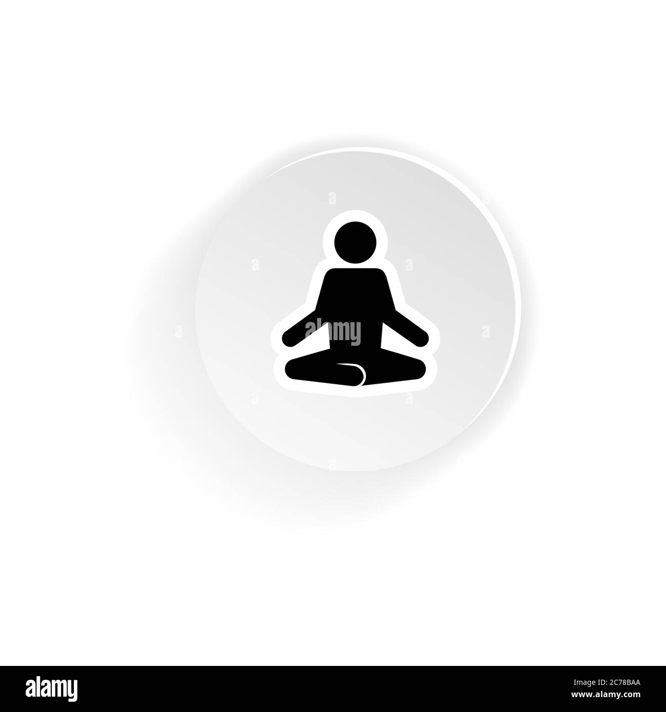 Yoga meditation exercise icon. Lotus position silhouette. Vector on isolated white background. EPS 10 Stock Vector