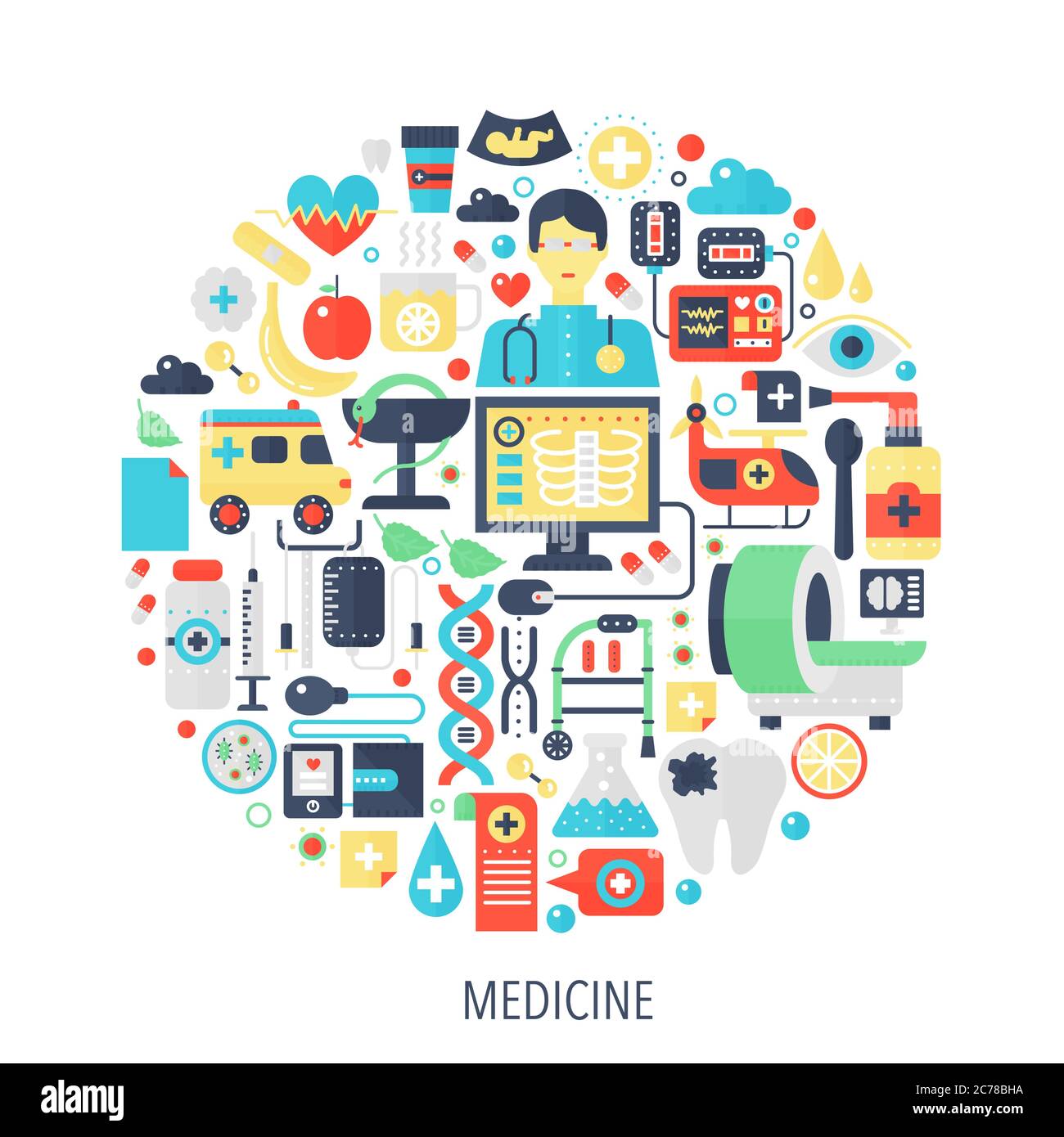 Healthcare icons circle hi-res stock photography and images - Alamy