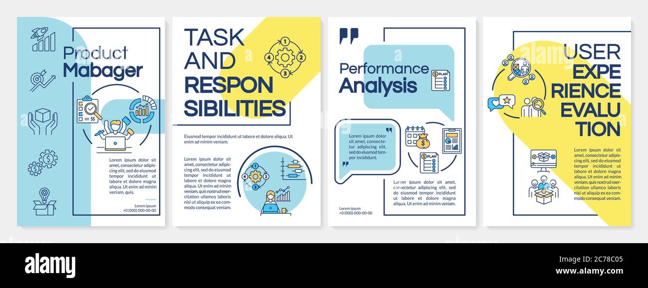 Product Coordinator Brochure Template. Profit And Loss Statement. Flyer,  Booklet, Leaflet Print, Cover Design With Linear Icons. Vector Layouts For  Ma Stock Vector Image & Art - Alamy