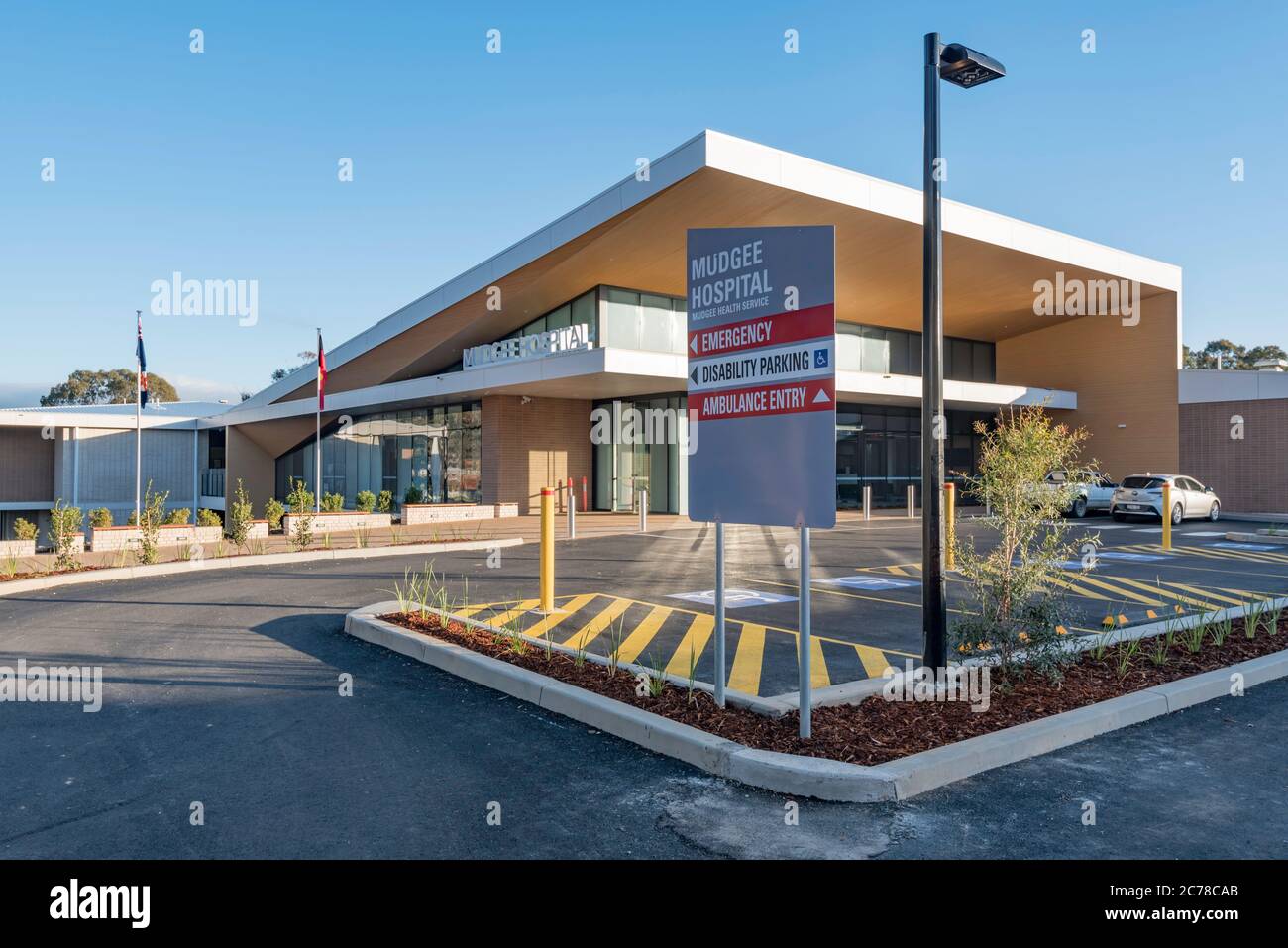 Mudgee, Australia, June 2020: The just opened $A70m redevelopment of the Mudgee (Regional) Hospital in mid western New South Wales, Australia Stock Photo