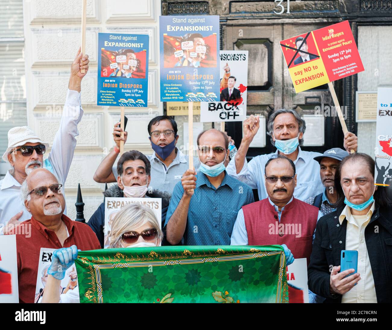 Iranian, Indian & Hong Konger Anti CCP Protest Stock Photo