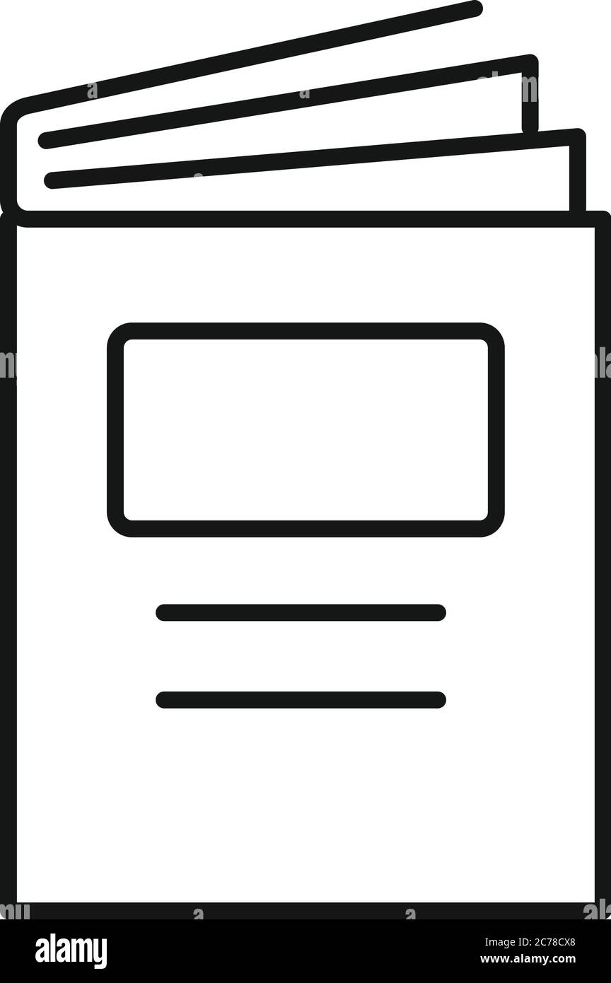 Catalogue Outline Vector Icon. Thin Line Black Catalogue Icon