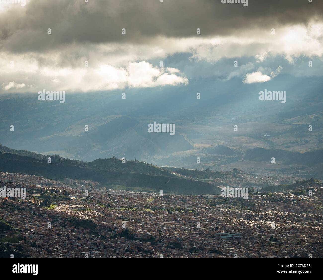 View from Cerro Monserrate, Bogotá, Cundinamarca, Colombia, South America Stock Photo