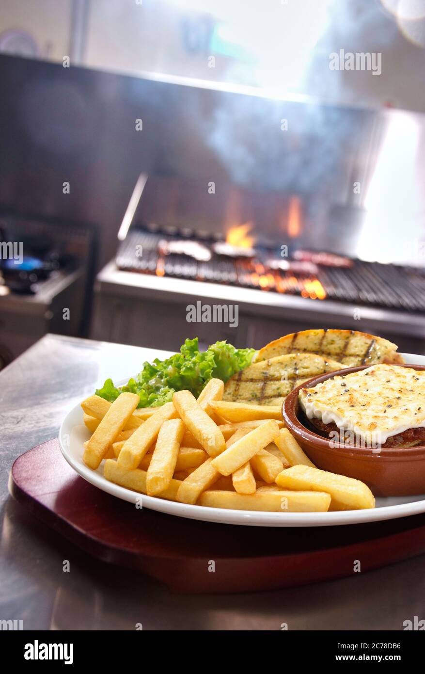 Homemade beef lasagne and salad hires stock photography and images Alamy