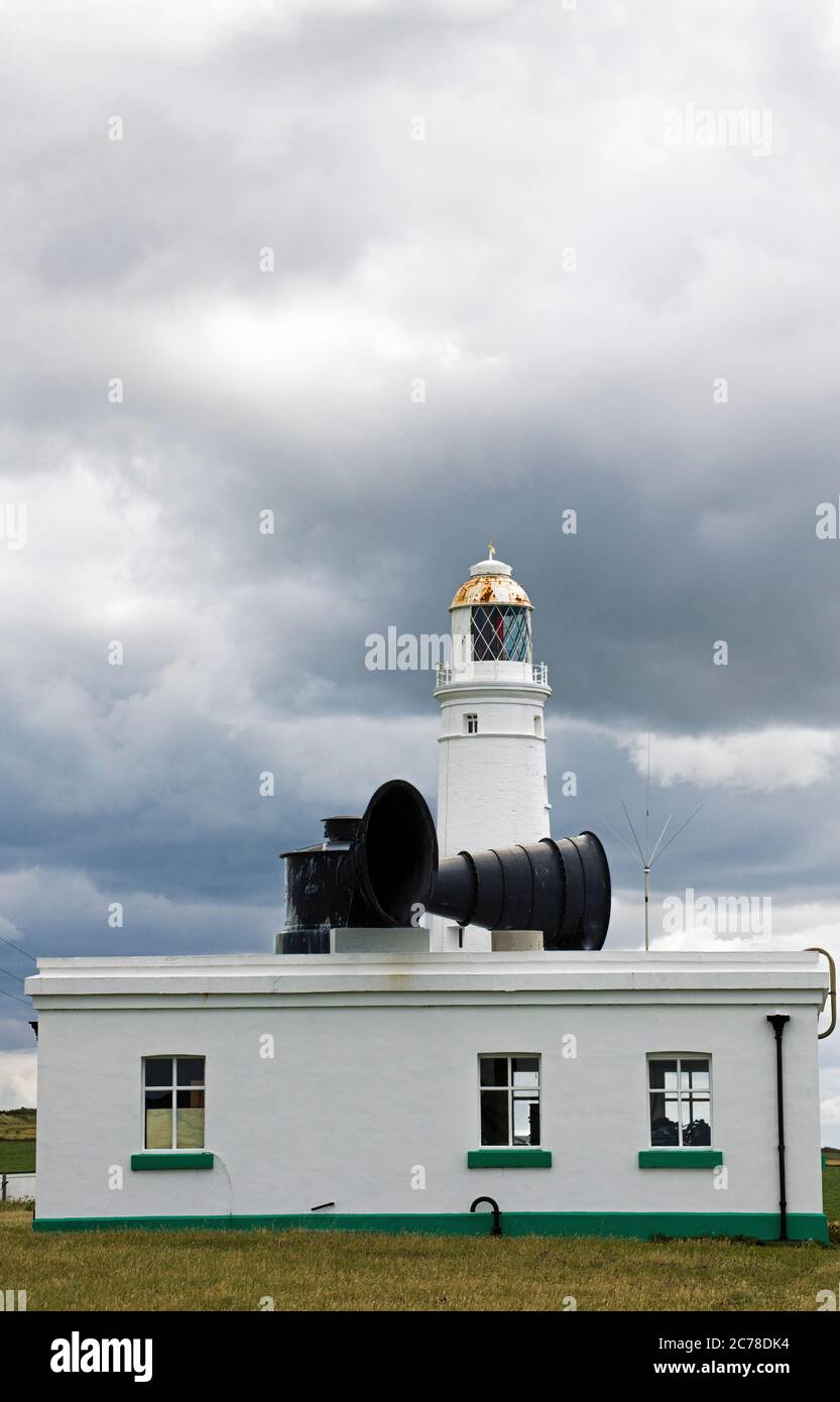Nash Point Lighthouse at Nash Point on the Glamorgan Heritage Coast in south Wales Stock Photo