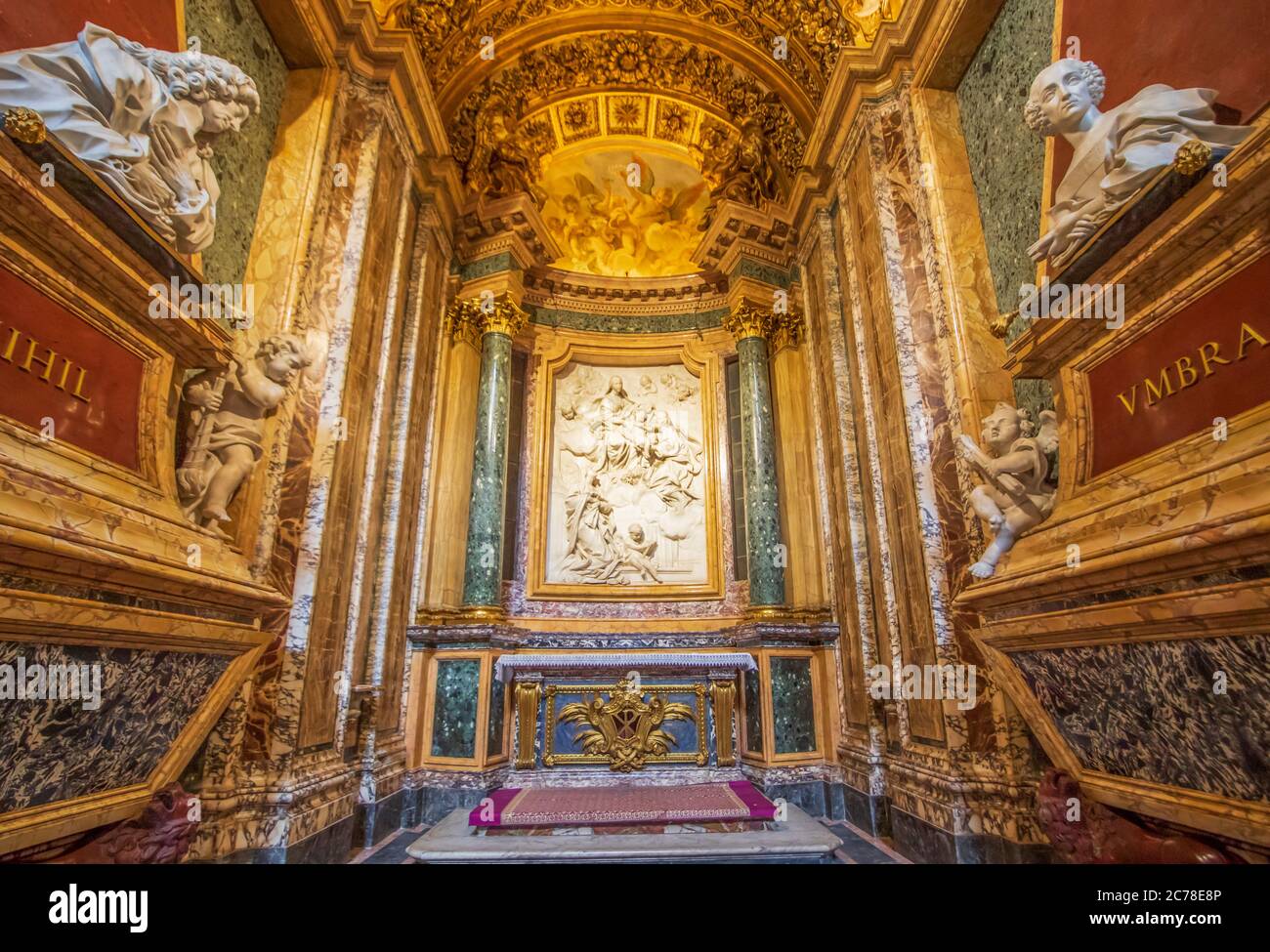 Home of the Vatican and main center of Catholicism, Rome displays dozens of wonderful churches. Here in particular Santa Maria in Campitelli Stock Photo