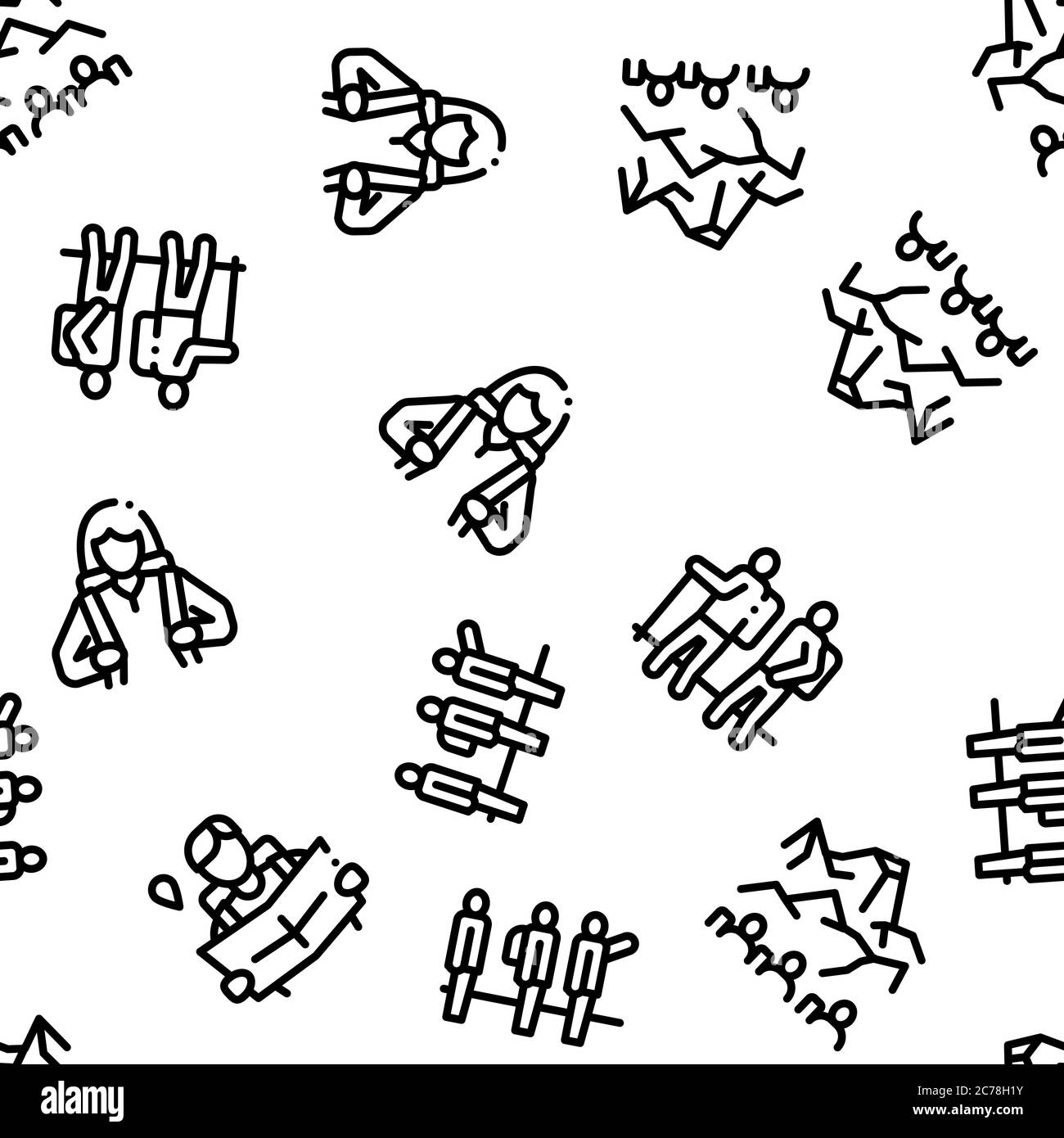 Hiking Extreme Tourism Seamless Pattern Vector Stock Vector Image & Art ...